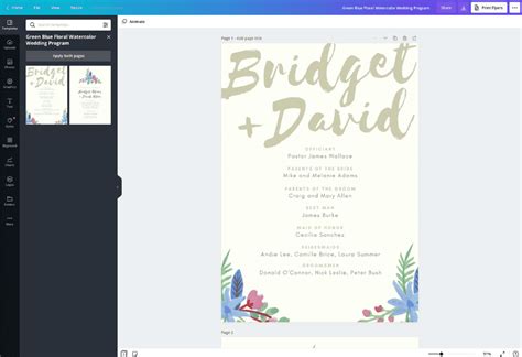 Free Online Wedding Program Maker .
